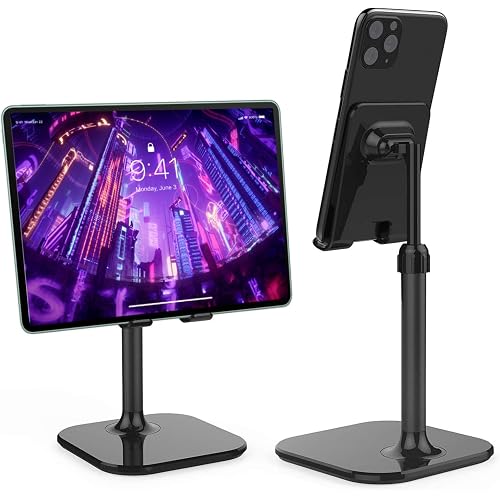 Doboli Cell Phone Stand, Phone Stand for Desk, Phone Holder Stand Compatible with iPhone and All Mobile Phones Tablet, Gifts for Adults Women Men Mom Wife, Black