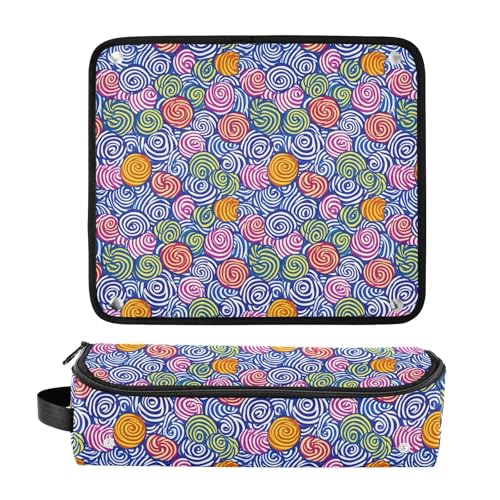 Swirl Candies Bolsa de Viaje para Herramientas de Cabello, Estera Resistente al Calor para Planchas, Rizador y Organizadora Portátil miniatura 3