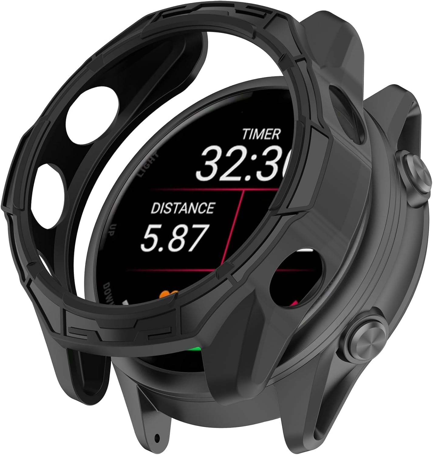 Etui do zegarka Garmin Forerunner 570 42 mm/47 mm, elastyczna osłona ekranu z tworzywa TPU, odporne na zarysowania (czarne, Garmin Forerunner 570 47 mm)