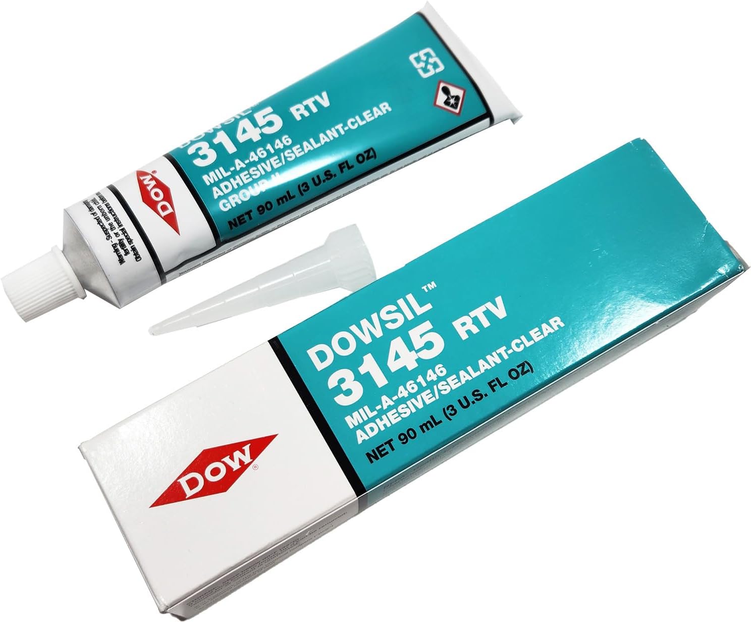 Dow 3145 RTV Mil-A-46146 Adhesive/Sealant, Clear, 90ml [3 Oz]​ Tube Silicone by Laoneer