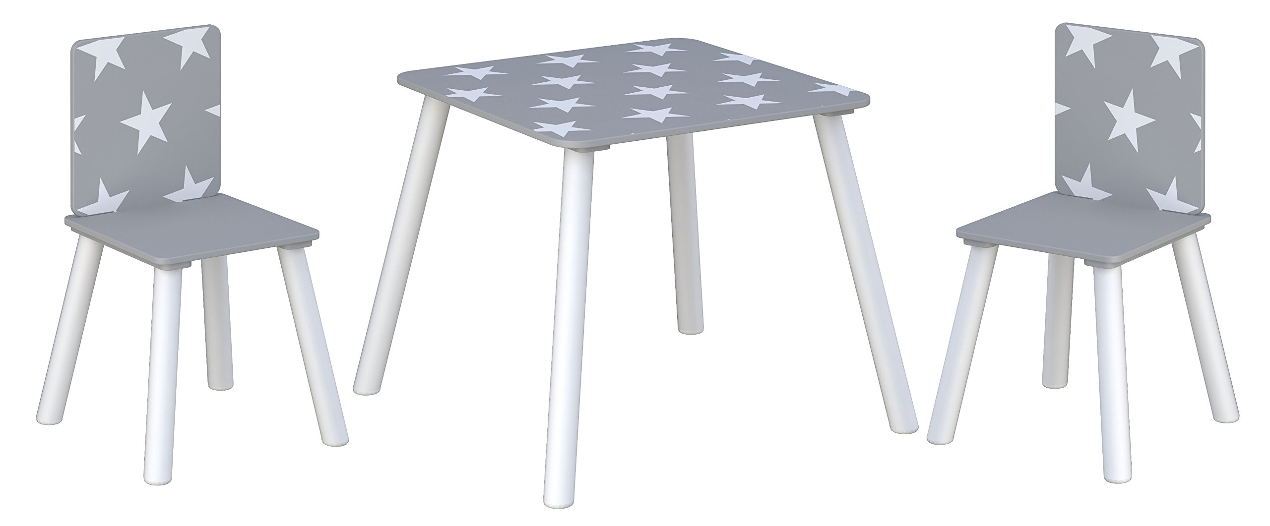 Kidsaw Star 2 Seater Wooden Table & Chairs - Grey