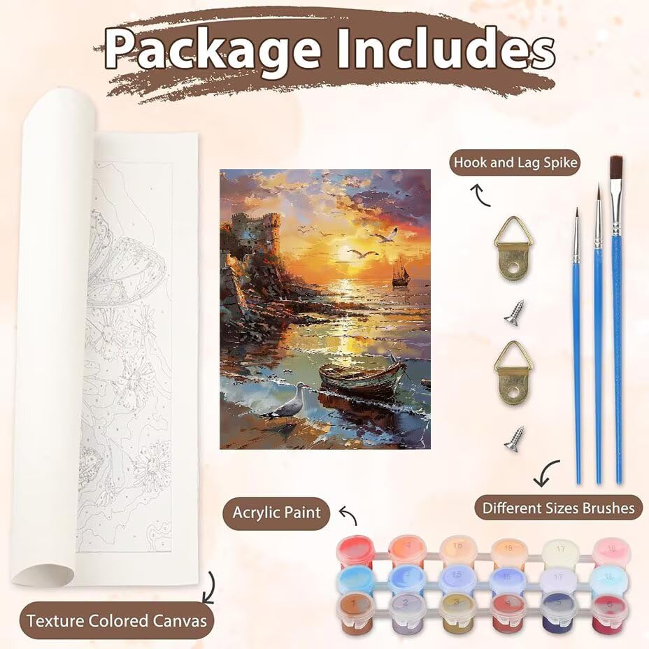 Kits creatif paint by numbers cadeau de loisirs créatifs architecture - 3