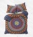 The Boho Street Range of Queen Size 100% Cotton Duvet Cover Sets with Pillow Covers, Indian Reversible Duvet Cover Quilt Cover Coverlet Bohemian Doona Cover Handmade 82" x 92"