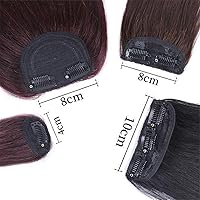 Vista 5 de Peluca de cabello humano con clip para cabeza gruesa y recta, para mujer, peinados de 4.7 in/2 clips, marrón oscuro