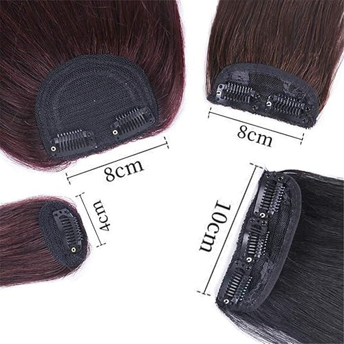 Miniatura 5 de Peluca de cabello humano con clip para cabeza gruesa y recta, para mujer, peinados de 4.7 in2 clips, marrón oscuro