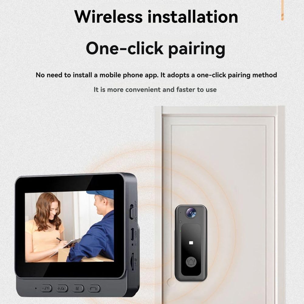 Tuya Smart Security wizualny dzwonek do drzwi, bezprzewodowy interkom 4,3 , ekran HD, widoczność w nocy, kamera wideo