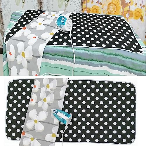 Gr8 Home Extra Large Polka Dot Ironing Board Cover For Table Top Travel Mat Pad Portable Folding Foldable Blanket Holiday Caravan Black White Spots Dots 140cm x 70cm