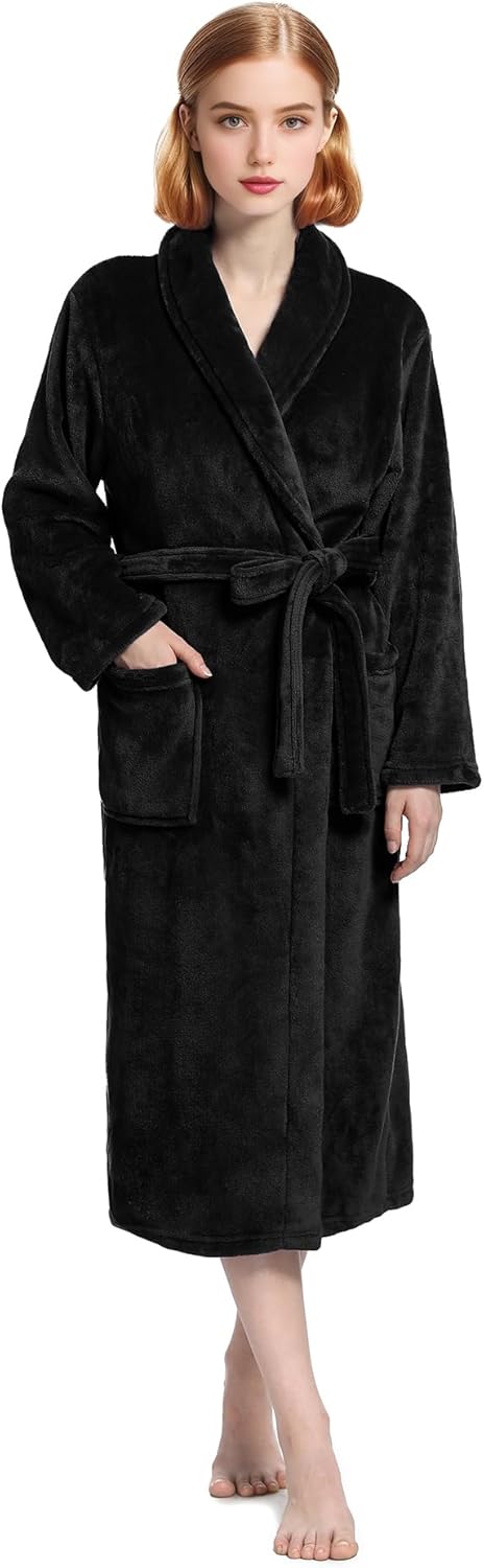 Plush Soft Robes for Women, Premium Fleece Womens Robe Cozy Warm Bathrobe