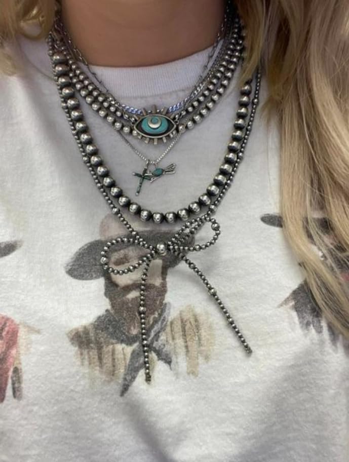 Navajo Pearl Bow Necklace for Women Western Jewelry Navajo Pearl Turquoise Necklaces Jewelry - Image 3