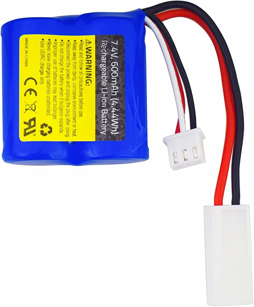 sea jump Accessories 2PCS 7.4V 600mah Lithium Battery with Mini Odamiya Connector with 2in1 Square Charger for UDI001 UDI008 UDI020 Charging High-Speed Water-Cooled Remote Control Speed Boat Parts : Toys & Games