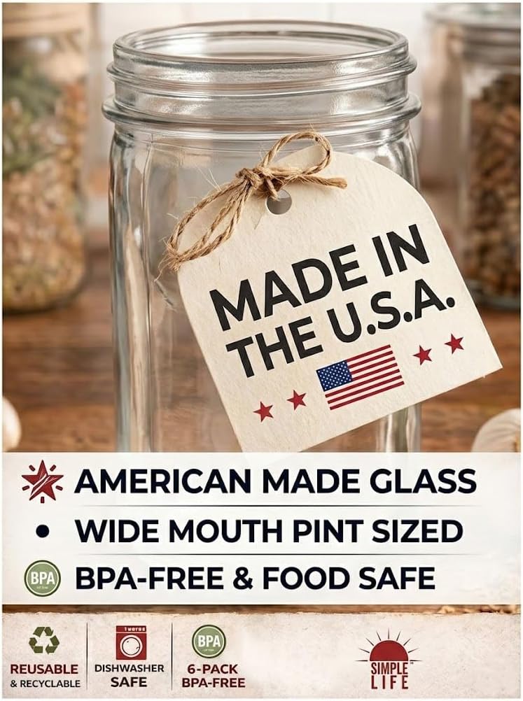 Wide Mouth Pint Jars, Lids, and Bands for Canning