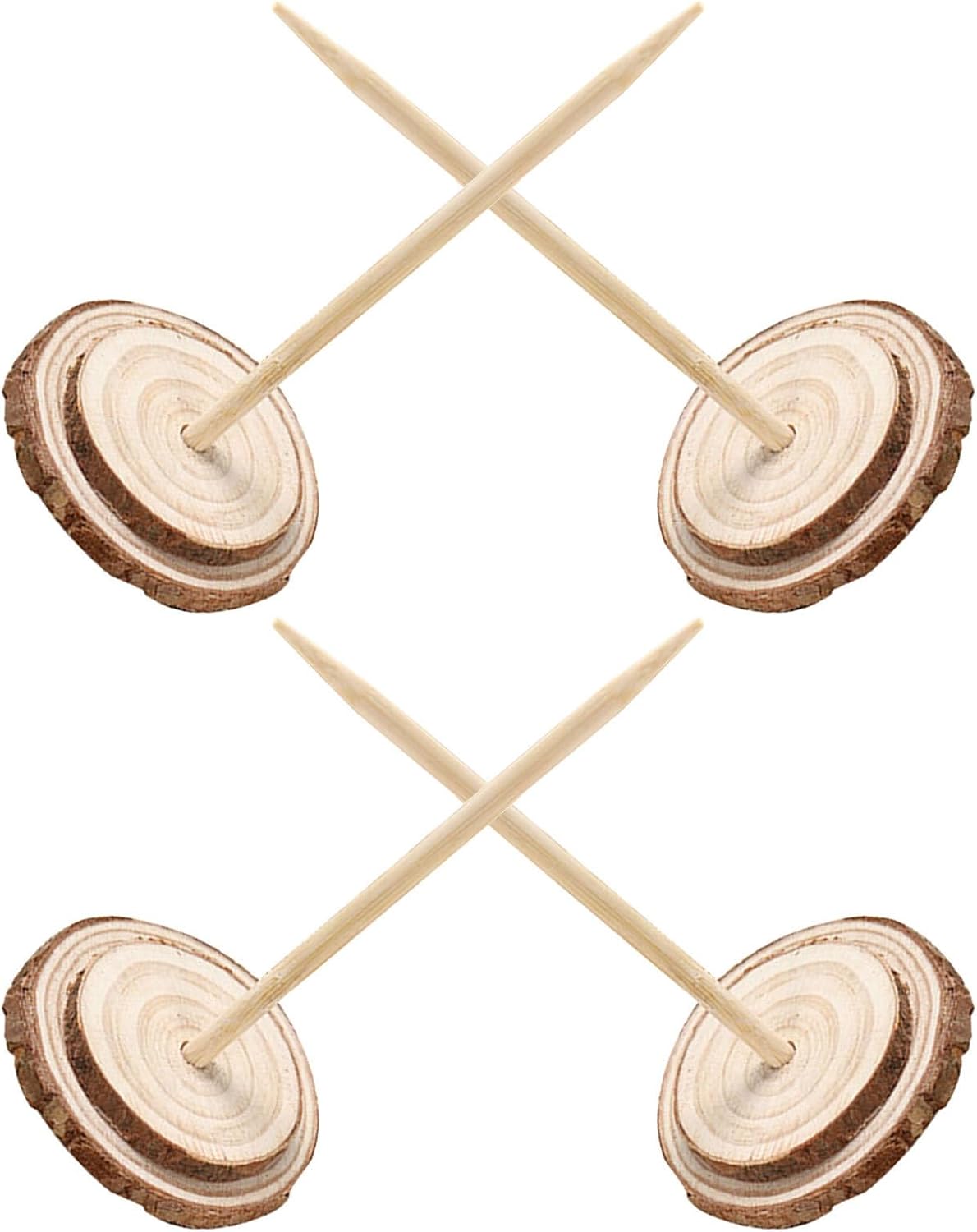 4pcs Wood Slice Christmas Tree Base Wooden Stand for Mini Trees
