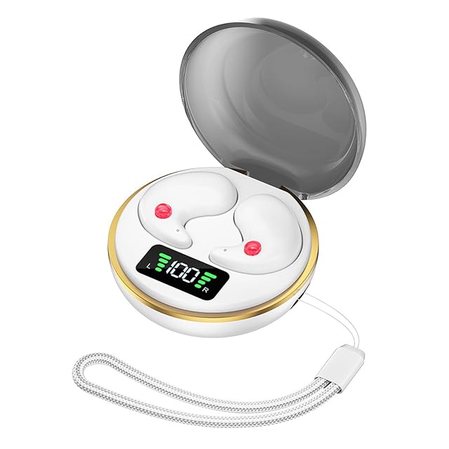 Niewidoczne Słuchawki Douszne Mini Bluetooth do Spania Izolujące Hałas Bezprzewodowe Bluetooth 5.3 z Etui
