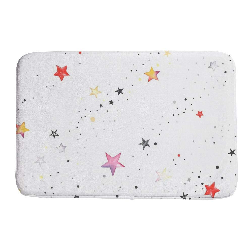 Tapis entrée velours corail étoiles colorées pour une maison accueillante et chaleureuse