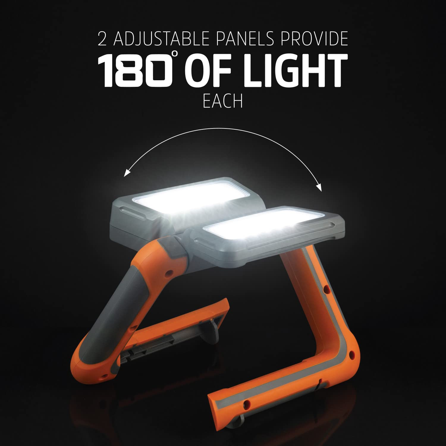 Energizer ENAWLL8 ENAWLL8 - Lanterna LED ricaricabile, luce da lavoro multi-pannello, resistente all'acqua, da campeggio, con cavo di ricarica micro-USB, colore: arancione/grigio, compatto