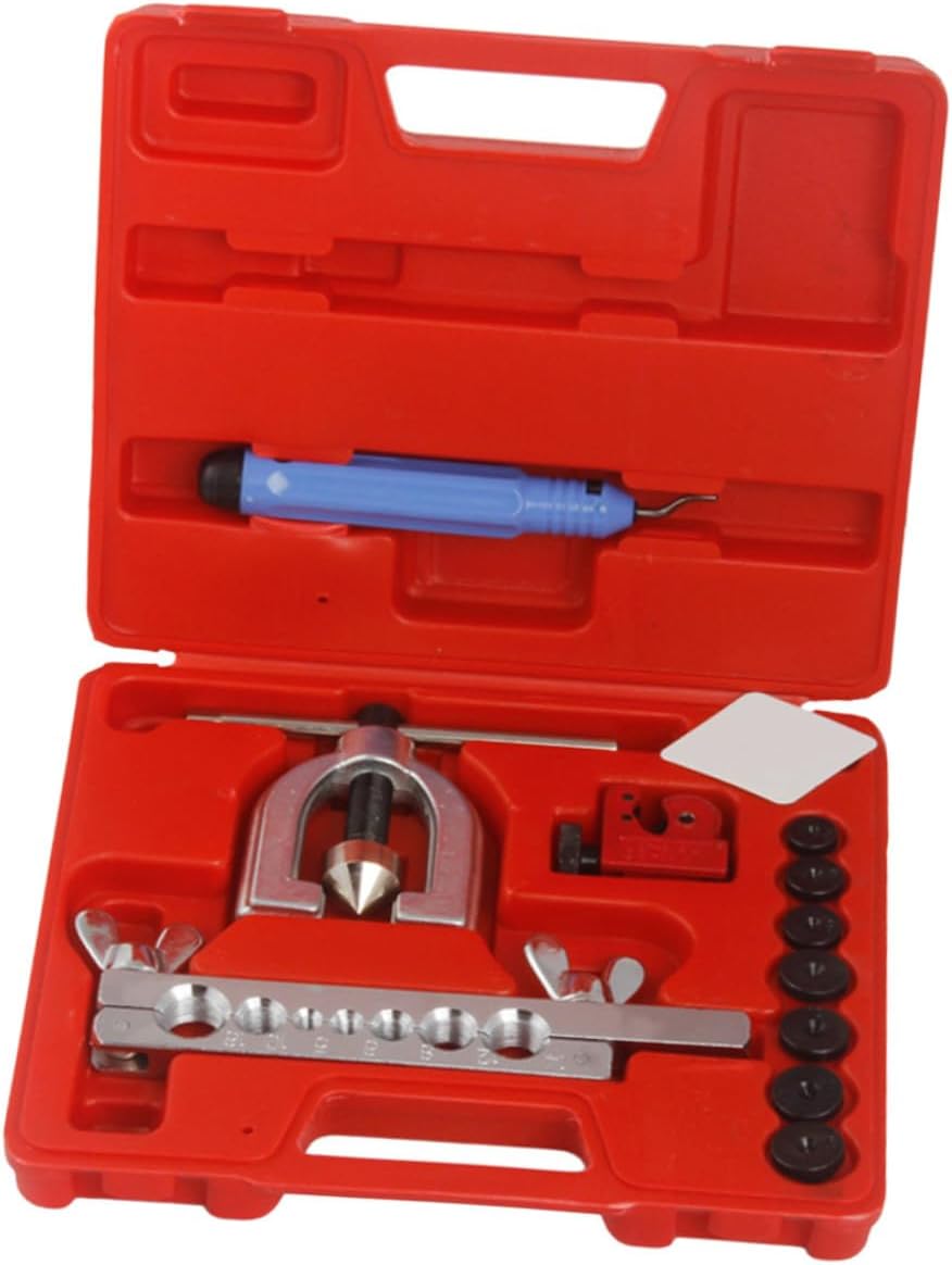 balacoo Brass Tube Expander Tool 7-Hole Flare Double Flaring Kit Manual Air Conditioner and Brake Line Tubing Tool Set for Automotive Repair