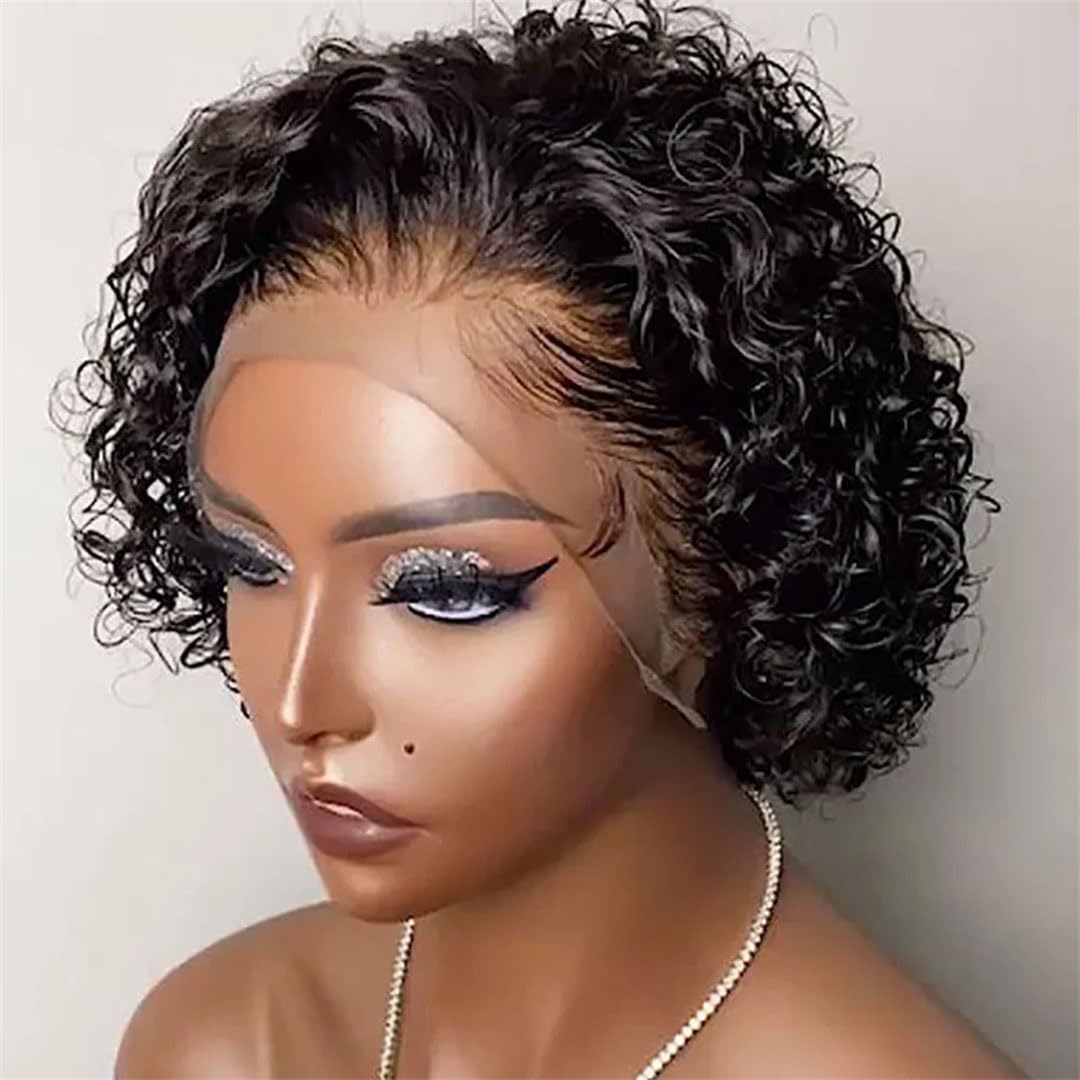 Suwequest Wig Human Hair Lace Frontal Wigs Human Hair Short Bob Human Hair Wigs For Black Women Lace Front Human Hair Wig
