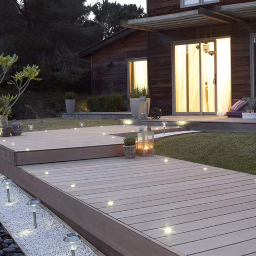 12x Luz Foco Empotrable al Suelo Iluminación Exteriores Acero Inoxidable 0.6W IP67 Luz Blanco Cálido
