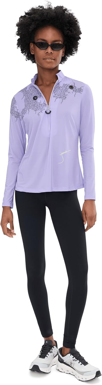 Jamie Sadock Womens Sunsense Mesh Print Long Sleeve Quarter Zip