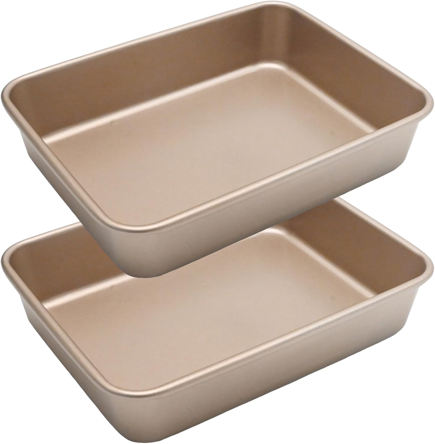 2 Pack 9x7x1.8 Inch Baking Sheet Pan, Nonstick Aluminum Baking Pan, 9 by 7 Baking Pan for Cookies Pizza Vegetables