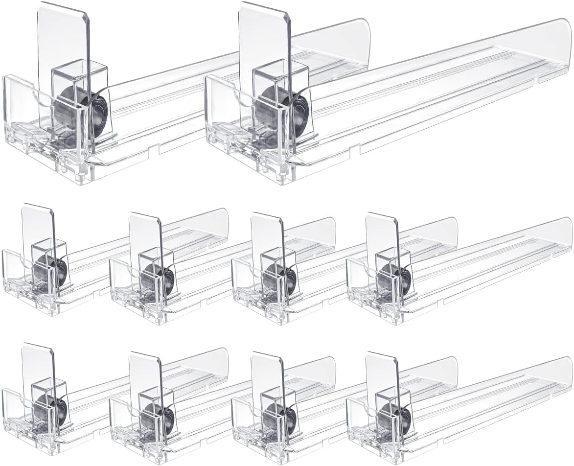 FERCAISH 10 Pcs Store Display Shelves Matchbook Display Case, 10pcs Automatic Tobacco Display Stand Rack Pushers Cigarette Display Holder
