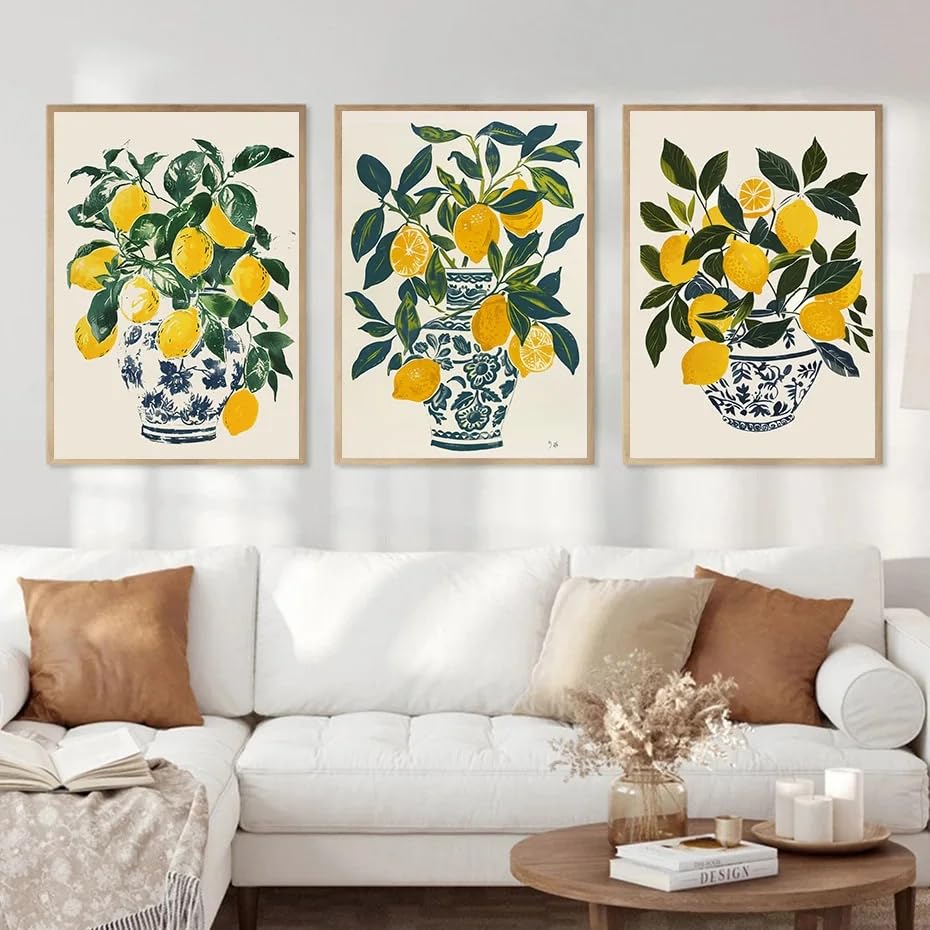 Toile imprimée paysage côtier italien Positano d'art triptyque haut de gamme 60 x 80 cm