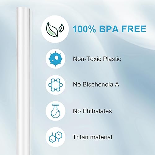 Miniatura 2 de Juego de popotes para botella Yeti Rambler, incluye 6 popotes de repuesto y 1 cepillo de limpieza, 8.39 pulgadas de longitud, popotes de repuesto