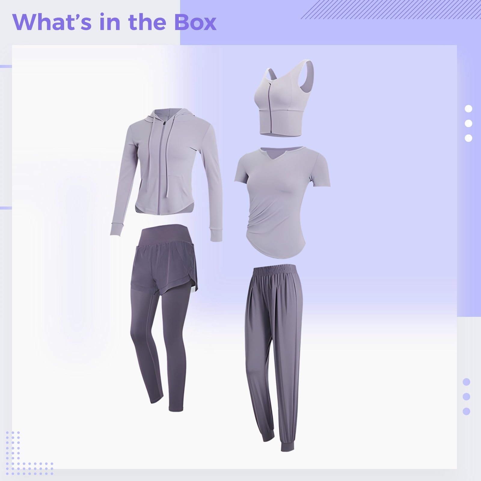 Conjunto de ropa deportiva para mujer, conjunto de 5 piezas, ropa de yoga, conjuntos de entrenamiento de manga larga para mujer, diseño negro, tela transpirable cómoda, XXL para 135-150 libras de
