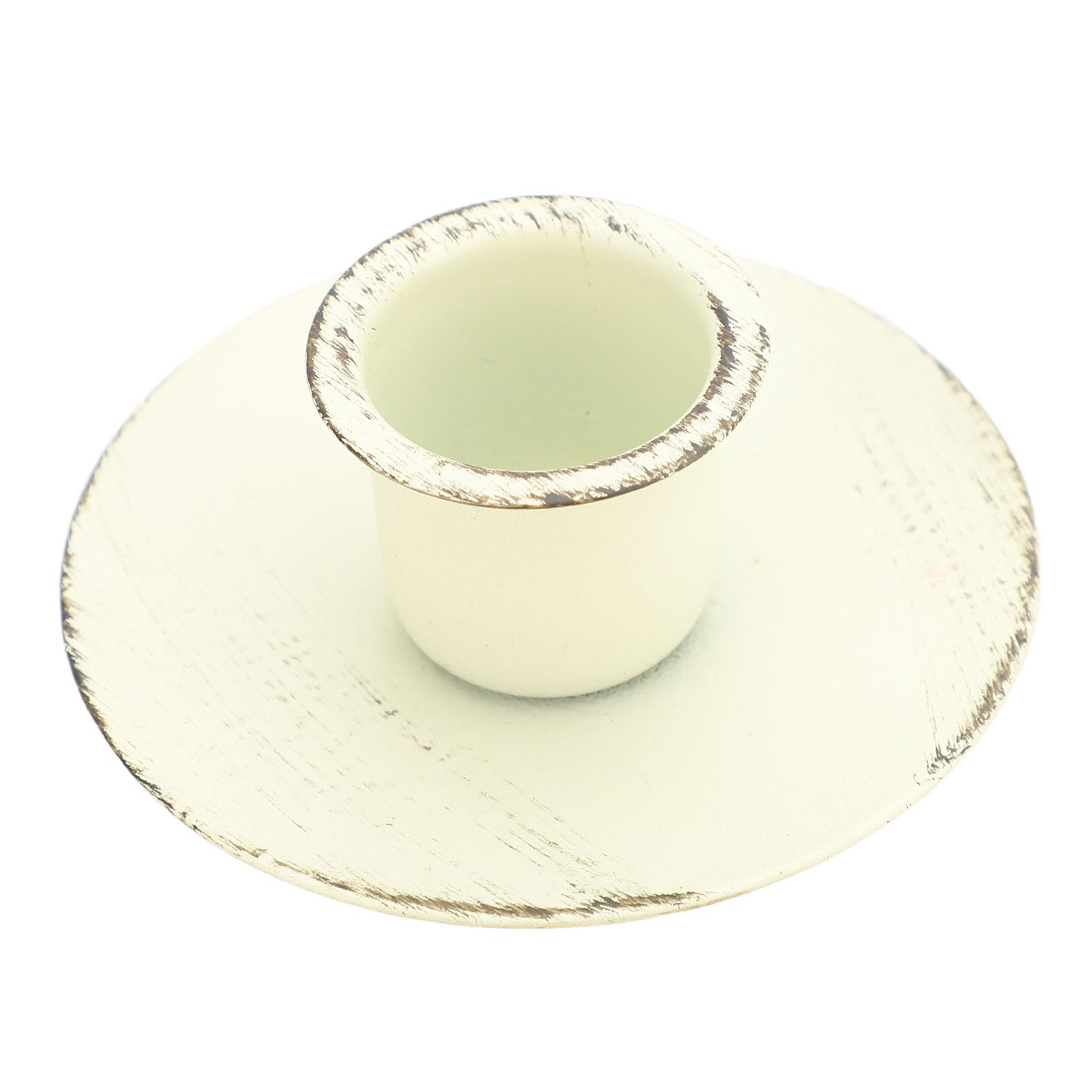 European 5 Arm Iron Candelabra, Elegant Metal Candle Holder for Wedding and Restaurant, Sturdy and Abrasion, Golden Hue Adds Luxury, 32 cm/12.59 inches (White)