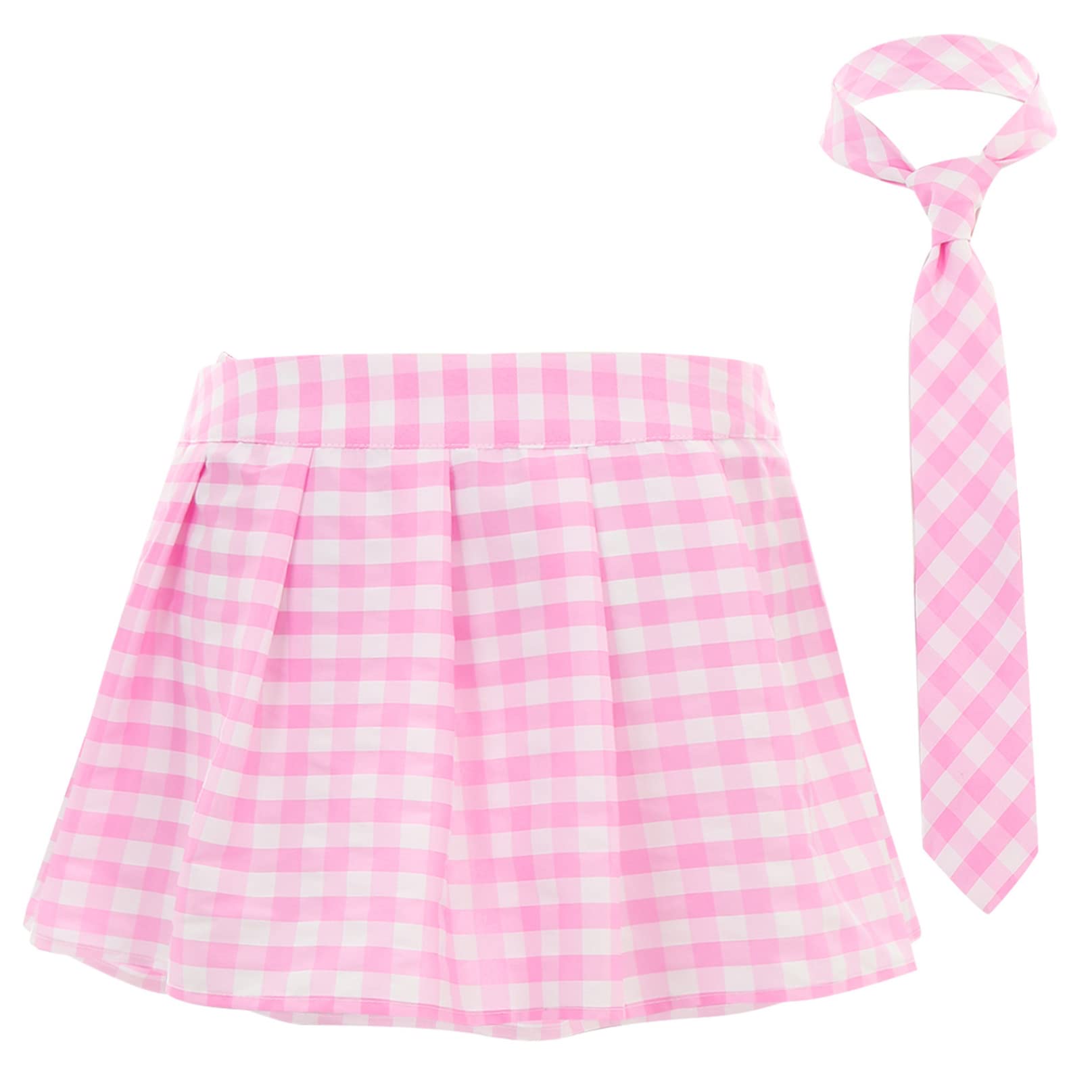 iiniim Falda Plisada para Mujer Sexy Falda Corta con Corbata Casual Basico Falda Escocesa Uniforme Escolar Cintura Alta Mini Falda a Cuadros Skater Mini Skirt