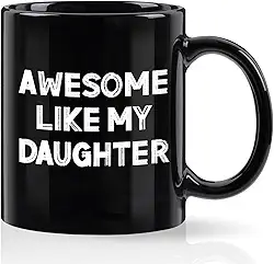 YHRJWN Presentes do pai para o dia dos pais, presentes para o pai, caneca incrível como minha filha, presente de aniversário do pai, presentes de aniversário do pai da filha, presentes de Natal de