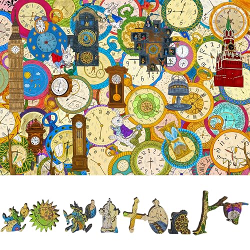 Wooden Puzzle for Adults - Uniquely Shaped Pieces - Made in the USA by FoxSmartBox - 454 Pieces - Oh Dear! I Shall be Too Late!