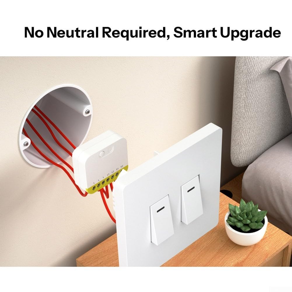 per Zigbee Smart Switch Dual Channel No Neutral Wire per zigbee | Non è necessario alcun filo neutro, facile da montare, doppi canali indipendenti, carico totale 12 A, installazione semplice