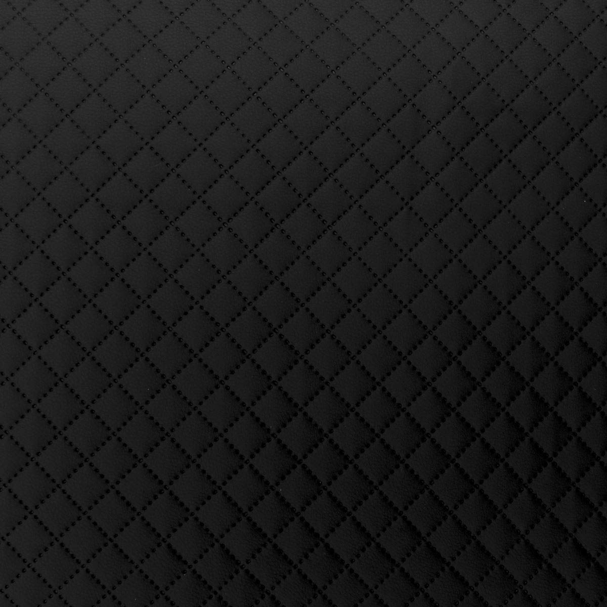 Single Diamond - Black Quilted Faux Leather Diamond Fluted Car Seating Vehicle Upholstery Fabric 140Cm