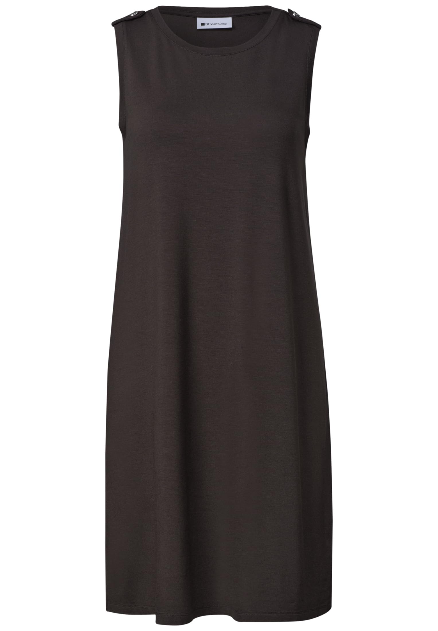 Street One Damen 1409456 Knielanges Kleid mit Rundhals und Knopfdetail (1er Pack)