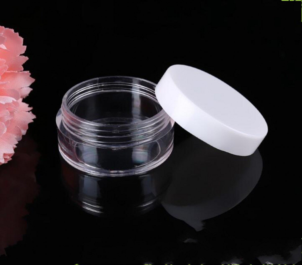 ZHONGJIUYUAN 50 Pieces 10ml Empty Cosmetic Container Plastic Jar Pot Eyeshadow Makeup Travel Face Cream Lotion Refillable Bottle Box