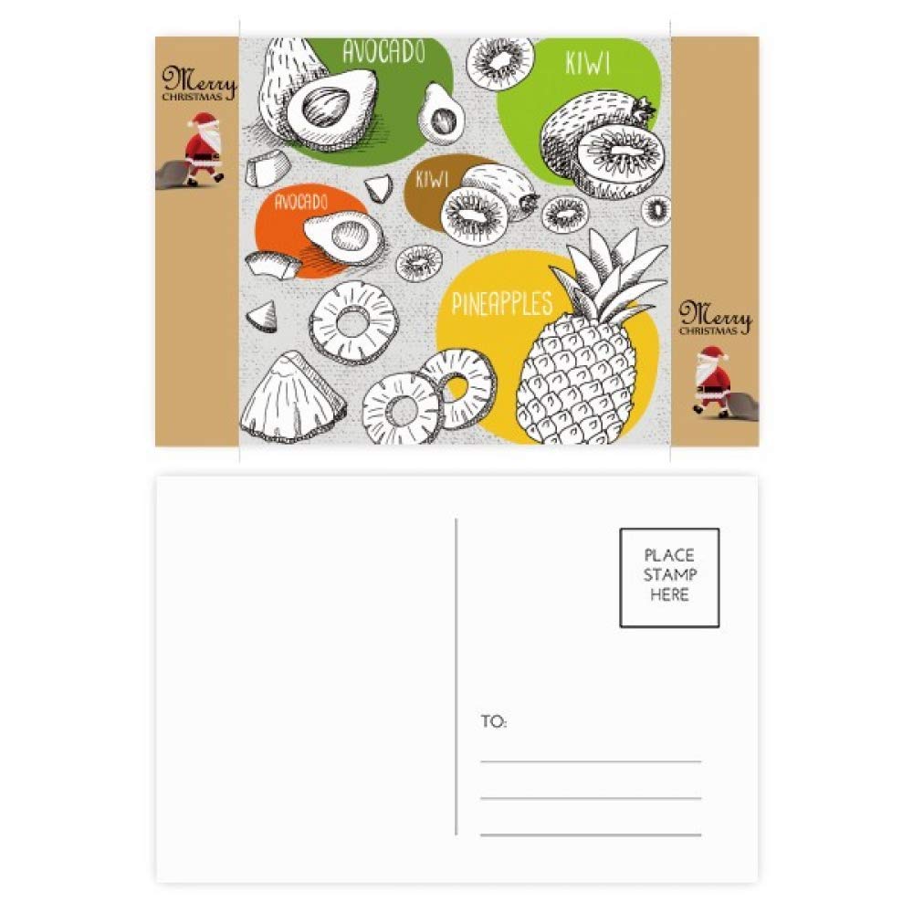 Cartes postales motif ananas kiwi lot de 20 pour correspondance estivale