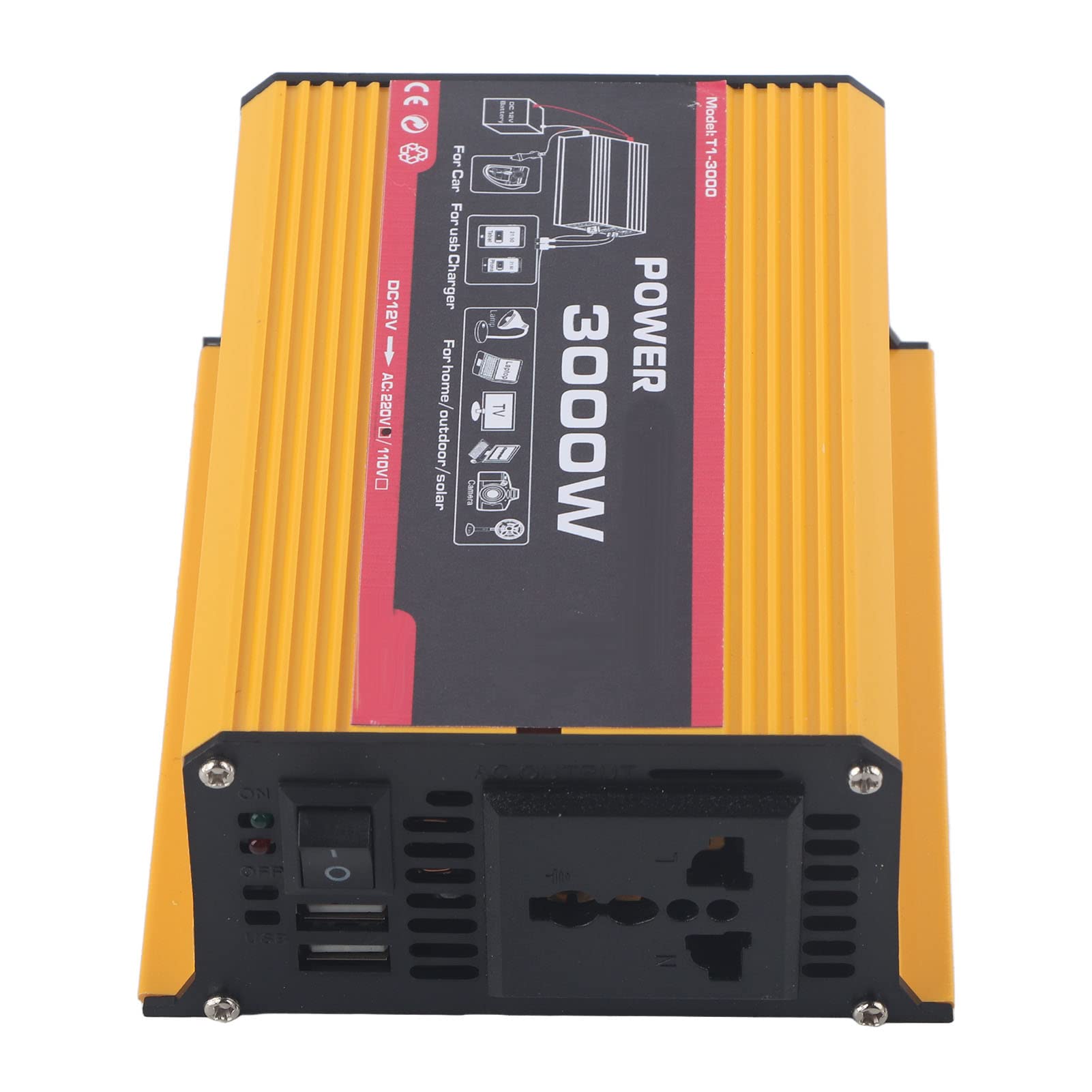 CHICIRIS Inversor de Coche de 3000 W con USB Dual, Convertidor de