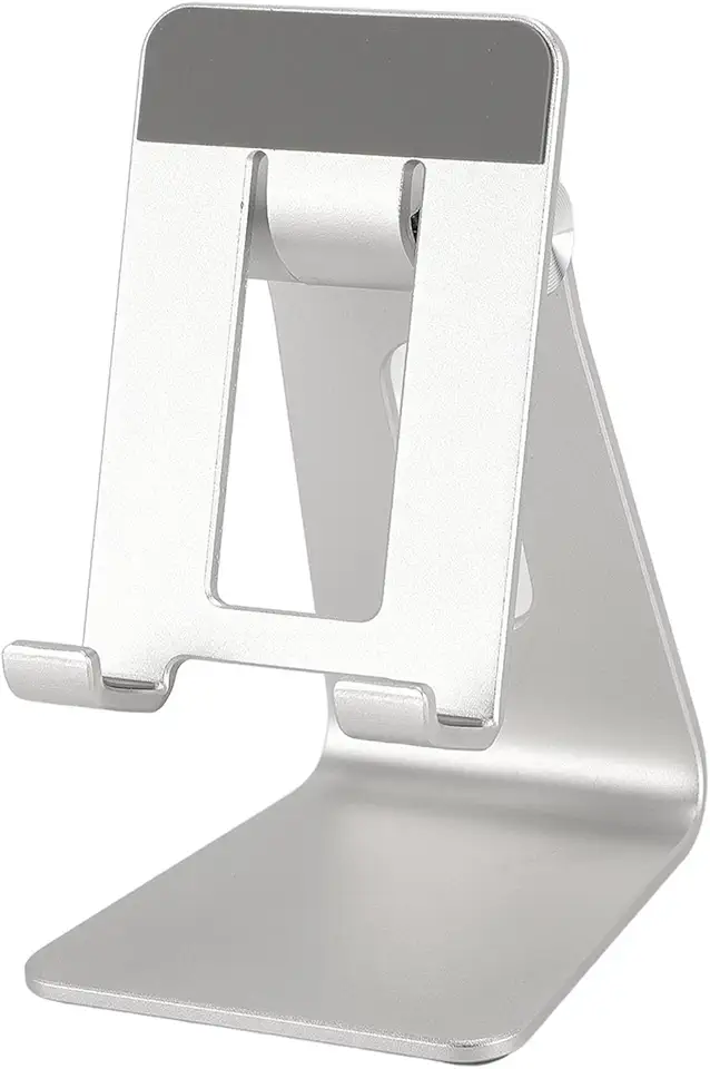 Fockety Suporte ajustável para celular, base antiderrapante de metal, suporte de mesa para celular, suporte de mesa para leitura ao vivo, tablet, acessórios de mesa