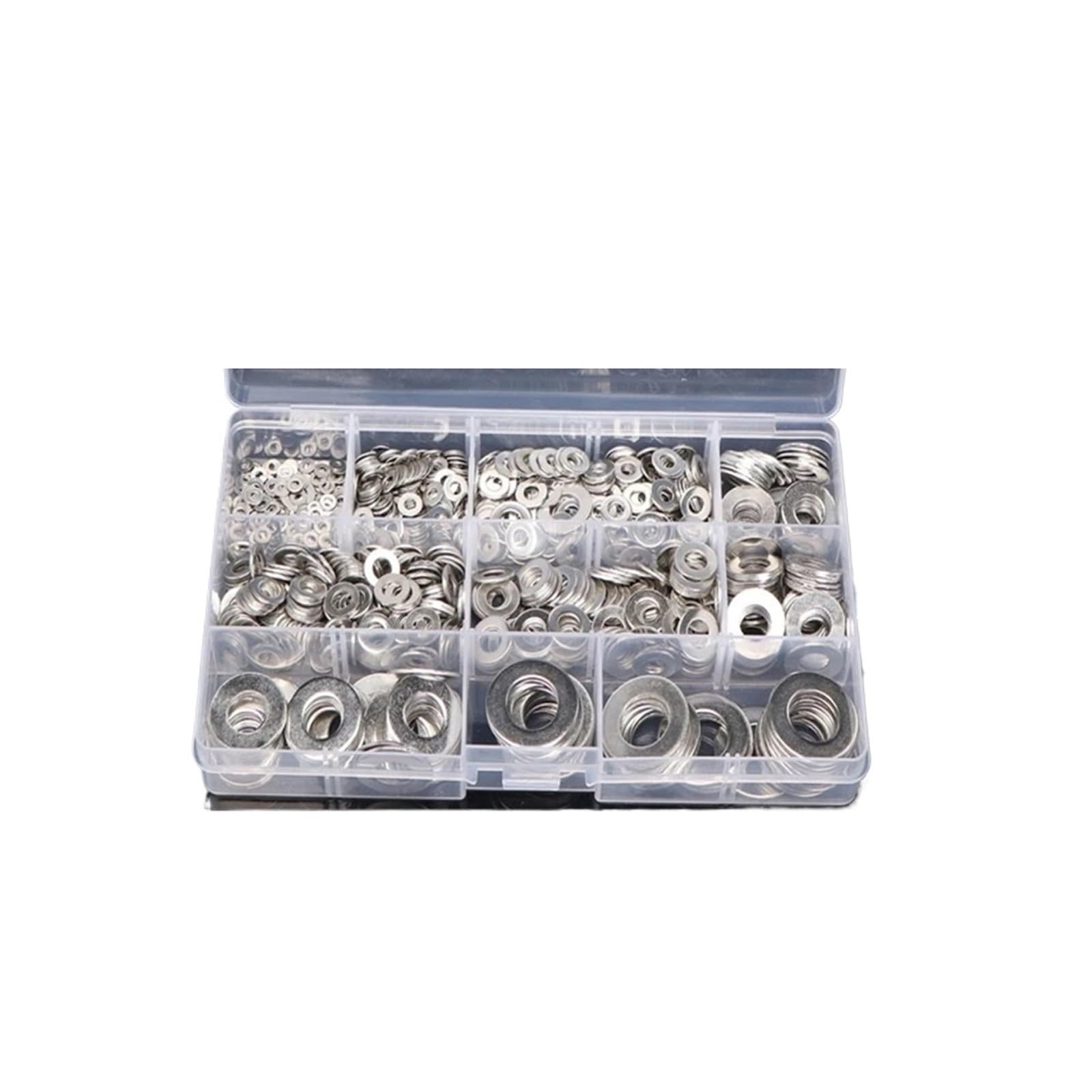 Jeu de rondelles en acier inoxydable, 1010 pièces, M2 M3 M4 M5 M6 M8 M10 M12, plates, Kit d'assortiment joints unis pour vis, écrous, tiges filetées