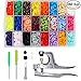 Produktbild HUYU Plastik Druckknöpfe Nähfrei Buttons Snaps T5 runde Knöpfe mit Zange Knöpfe Zange, Ideal für DIY Handwerk Basteln etc. 24 Farben, 360 Set