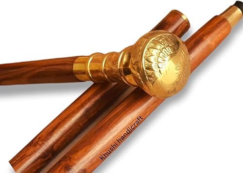 Miniatura 6 de Telescopio victoriano con mango de latón vintage bastón de madera plegable mango de latón hecho a mano bastón de madera para caminar regalo para