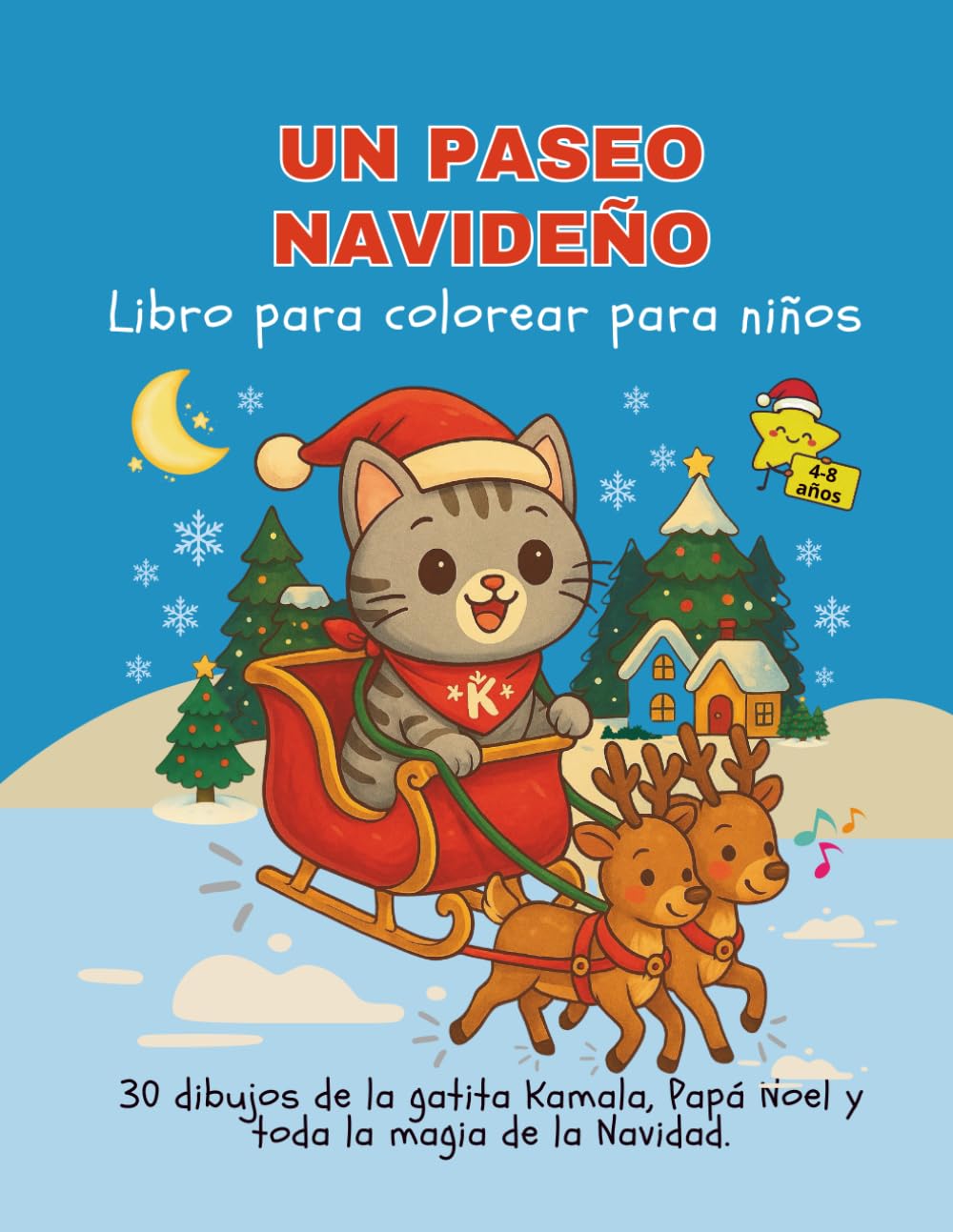 Un Paseo Navideño: Libro de colorear para niños