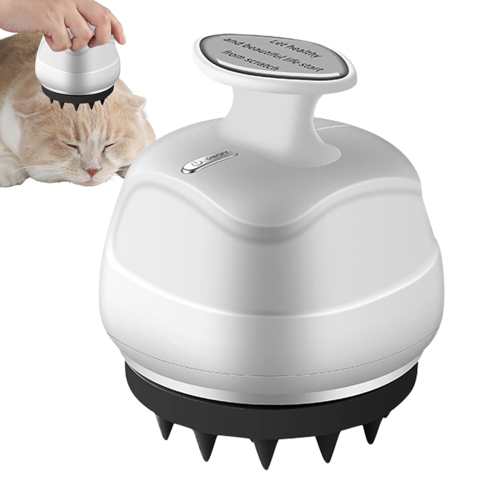 Cepillo eléctrico para perros mientras que IPX7 es impermeable, cepillo de limpieza autolimpiante, cerdas sin dolor, cepillo de baño para perros para baño, masaje relajante, peine de goma para perros