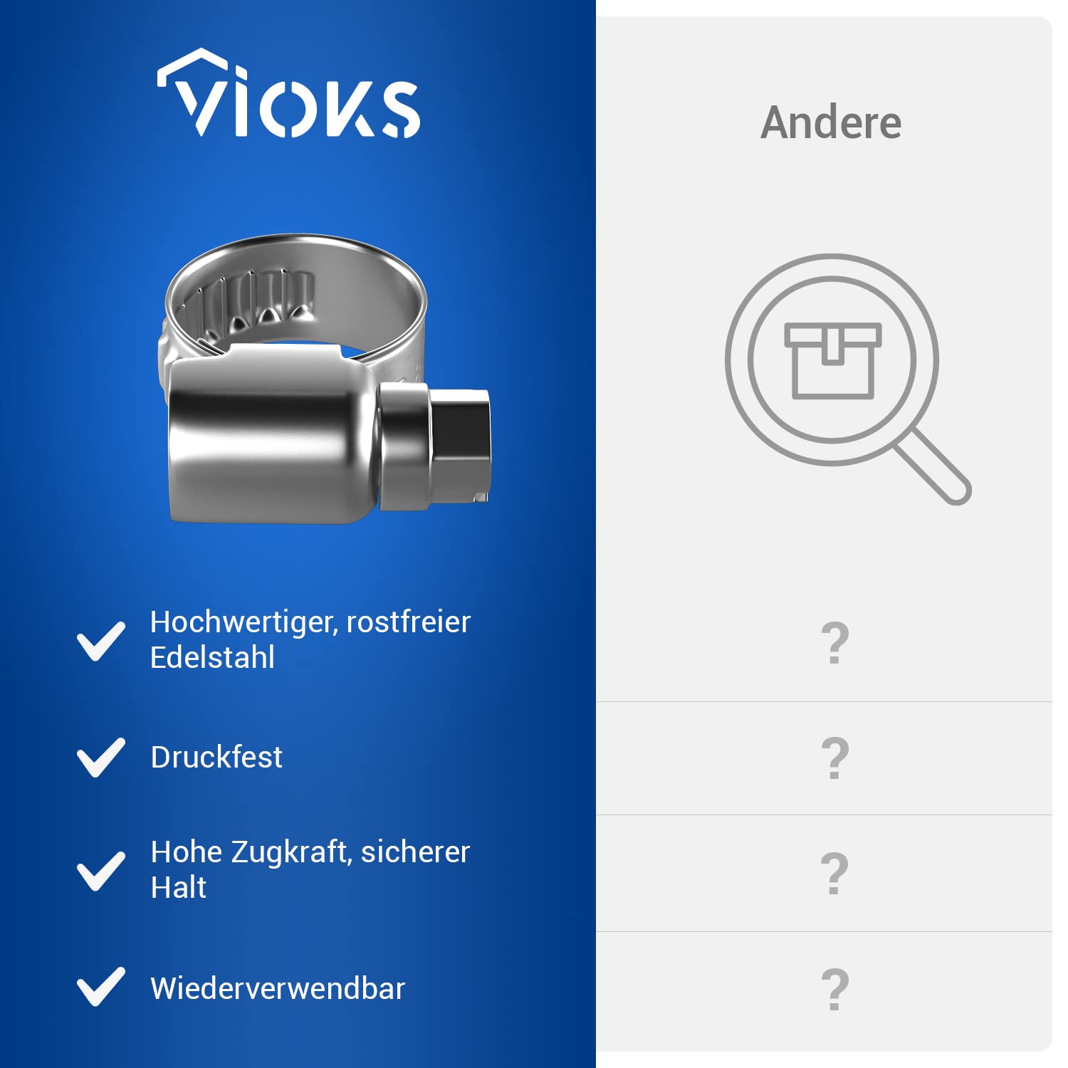 OPASKA Obejma ślimakowa VIOKS 8-12 mm Ø 2 szt