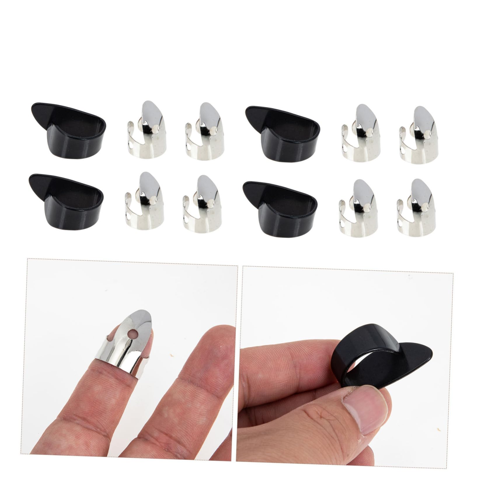 BESTonZON 5sets Per Metallo Per Chitarra Plettri Regolabili Per Pratica Musicale Adatti Per Chitarre Elettriche Acustiche e Classiche Comfort e Sicurezza Per Musicisti