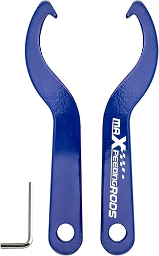 maXpeedingrods Juego de llaves de gancho universales en C, herramienta de ajuste de resorte helicoidal, llave inglesa de acero, azul, 2 unidades