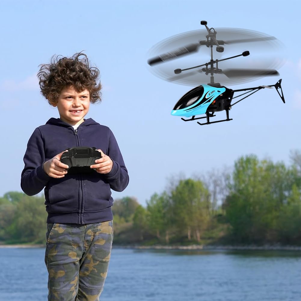 Remote Control Helicopter Kids, RC Helicopters with LED, Helicopters for Boys One Key Take Off Landing, Aircraft Flying Toy - Image 4