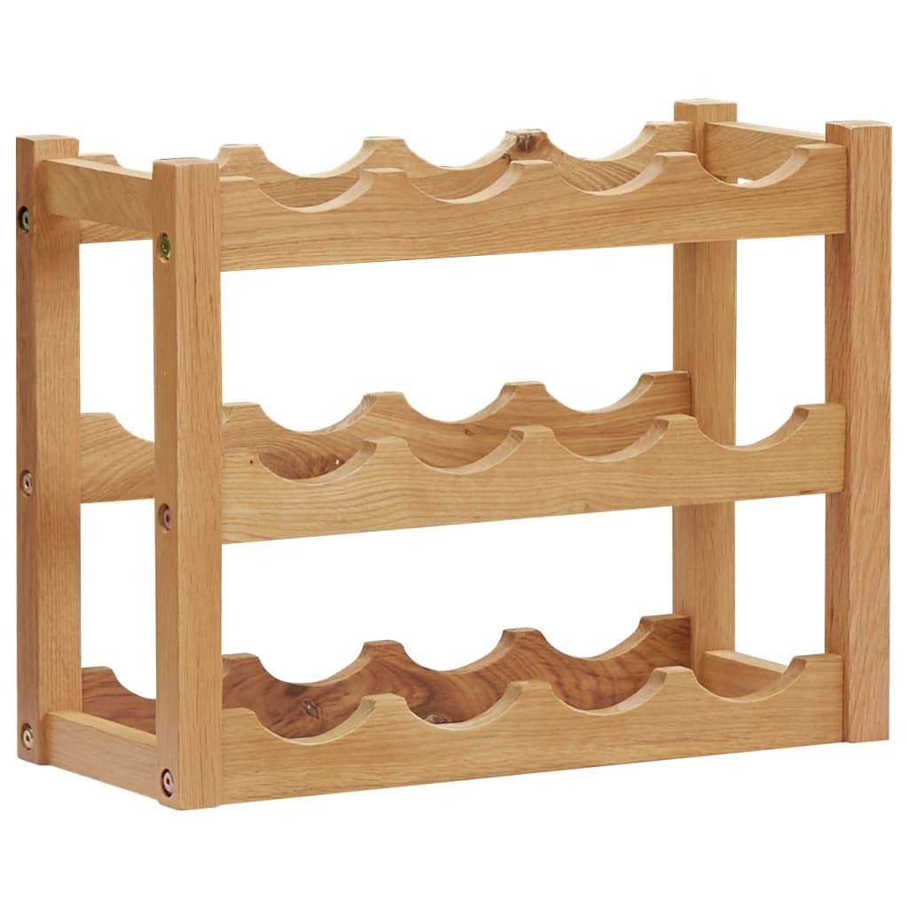 Tidyard Casier à Bouteilles 12 Bouteilles 47x21x36 cm Bois de chêne, Casier à Vin Range Bouteilles, Porte Étagère à Bouteille pour Cuisine, Bar, Salon, Bistro, Cave à Vin