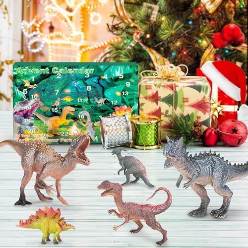 Advent Calendar 2025 Realistic Dinosaur Figurine Décor Xmasfor Boys and Girls, 24 Days Countdown Calendar - Image 4